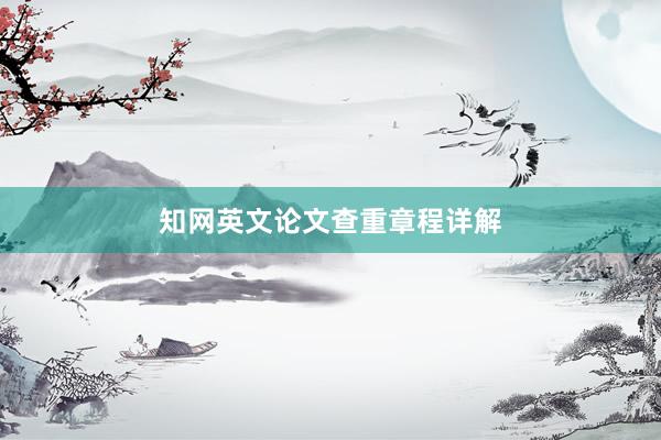 知网英文论文查重章程详解