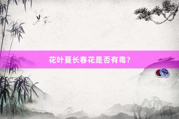 花叶蔓长春花是否有毒？